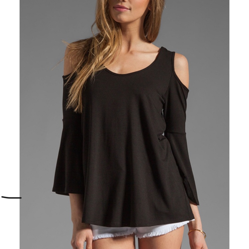 James and Joy Bell Sleeve Cold Shoulder Shirt